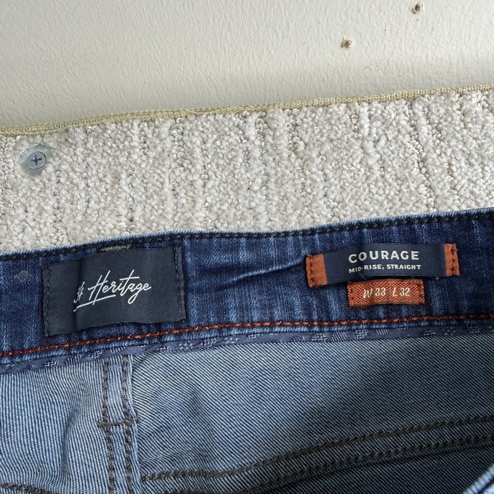 34 Heritage Courage Mid-Rise Straight Leg Jeans Blue Mens 33x32 (fits 33x30) - Picture 3 of 13